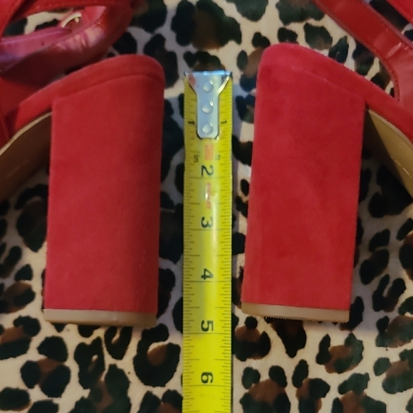 Vince Camuto Vibrant Red Block Heel Sandals - Picture 7 of 8